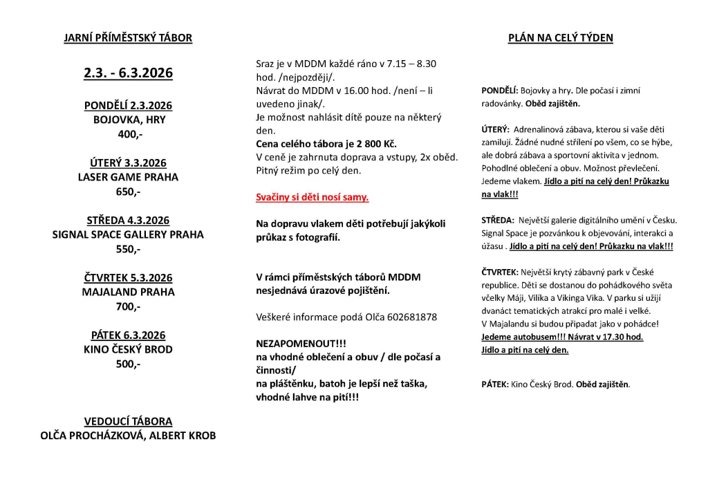 Jarní prázdniny v MDDM Úvaly